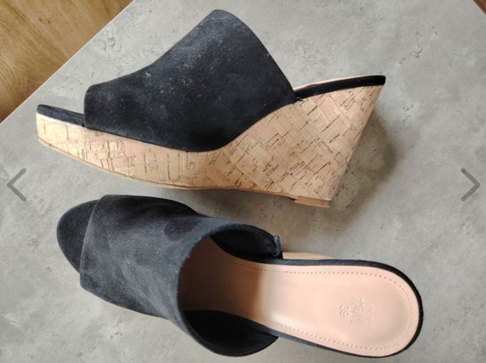 Black Suede Wedge Size 6