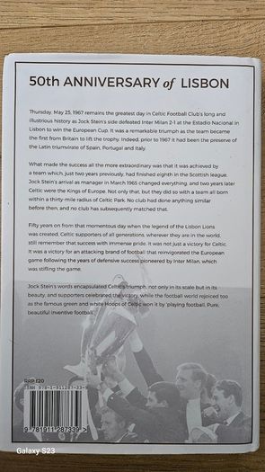 Celtic Football Club. 50th Anniversary Of  Lisbon.