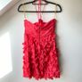 Rare Charo Azcona 100% Silk 3D Ruffle Halter Mini Dress Image 6