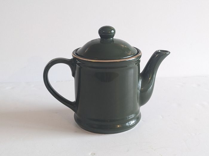 Vintage 1996 Taiwan Ceramic Green Teapot