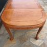 Solid wood Hand carved extendable dining table and six chairs with cushion covers Image 2