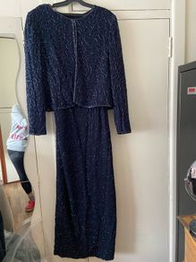 Long evening dress with bolero jacket, size 10