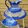 Antique Wash Stand with Jug, Wash Basin,  Bucket and Soap Dish Image 5