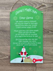 "Santa's Magic Key" Christmas Plaque & Vintage Key Set