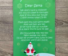 "Santa's Magic Key" Christmas Plaque & Vintage Key Set