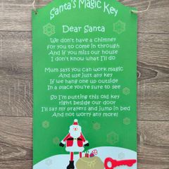 "Santa's Magic Key" Christmas Plaque & Vintage Key Set