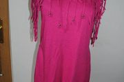 Ocean Club pink fringe mini dress size UK10/12 EU38/40 Postage included