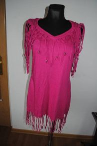 Ocean Club pink fringe mini dress size UK10/12 EU38/40 Postage included