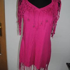 Ocean Club pink fringe mini dress size UK10/12 EU38/40 Postage included