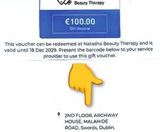 100 Euros - Natasha Beauty Therapy Gift Voucher (Valid until December 2029)