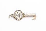 Vintage Sterling Silver 21st birthday Lucky Key Charm