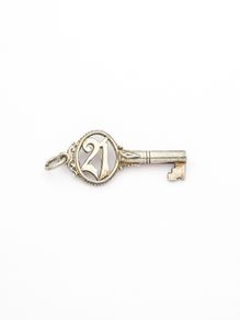Vintage Sterling Silver 21st birthday Lucky Key Charm