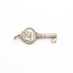 Vintage Sterling Silver 21st birthday Lucky Key Charm