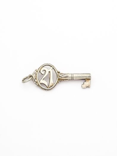 Vintage Sterling Silver 21st birthday Lucky Key Charm