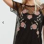 New Look black floral embroidered mesh overlay dress size UK14 EU42 Postage included Image 2