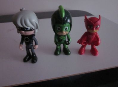 Disney PJ Masks Action Figures X3 Luna Girl 3",Super Moon Gecko 3" and
