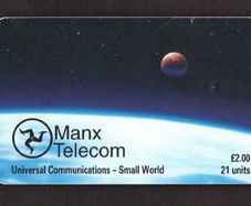 1997 Isle of Man UK2/ 21 units Universal Communications - Small World (Siemens - S30 (Module 34)) Phone Card