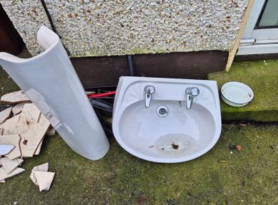 Large Bathroom Sink and pedestal free to take