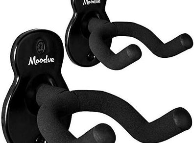 Guitar Wall Mount Hanger 2-Pack, Guitar-Shaped Metal Guitar Hanger