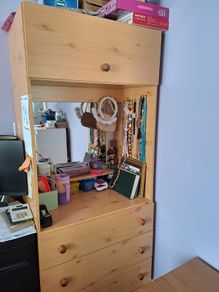 Wooden Dressing Unit with Drawers and Mirror