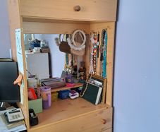 Wooden Dressing Unit with Drawers and Mirror