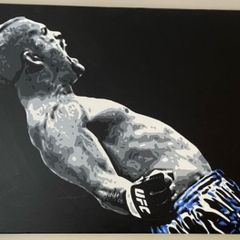 Artist Geo Thomson Acrylic Hand Painted Canvas Chuck Liddell UFC