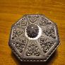 Unique item: Vintage Trinket Box Octagon Ornate Silver Plated Metal Red Satin-Like Lining Image 8