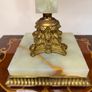 1950s Onyx and Brass Table Lamp with Green Shade Image 3
