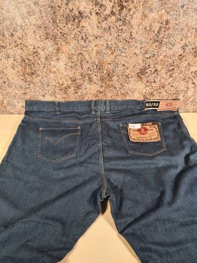 mens jeans life and limb dark wash navy straight fit Size W 52 L 32 RRP 65