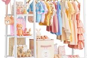 Kids Clothes Rail with 3-Tier Storage Shelves Strong Storage Dress Up Rail  Metal Frame Childrens Clothes Rail with Bottom Shelf - for Baby Clothes Coats Skirts Shoe Organizer Kids Wardrobe