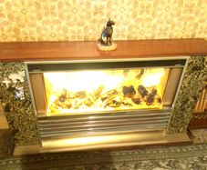 Vintage Belling electric heater in wooden frame
