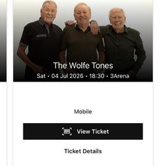 1x Wolfe Tones Ticket (Saturday Standing)