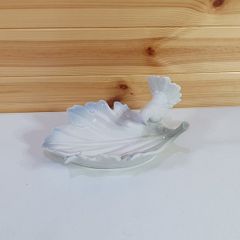 Collectable Valencia Hand Made In Italy Dove Figurine Ornament White Dove on Leaf