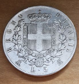 1875 M-BN Italy 5 Lire - Victor Emmanuel II Silver coin