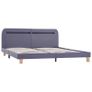 Bed Frame with LED Light Grey Fabric 180x200 cm 6FT Super King Image 3