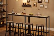 _Bar Table, Fine High Table, Kitchen Table, Dining Table, with Sturdy Metal Frame