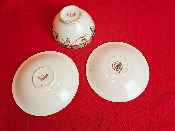 Arklow Pottery Alton Design coffee set elements, saucers, sugar bowl