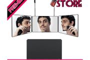 3 Way Mirror, 360 Mirror Self Hair Cut, Portable Adjustable Trifold Mirror With Height Telescoping Hooks for Self Styling and Hair Cutting Makeup Shaving (FREE POSTAGE)