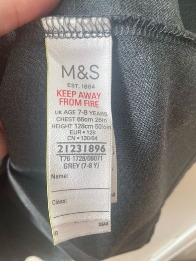 M&S grey pinafore (as new) age 7-8