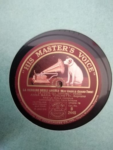 Antique book with 12 his master voice records