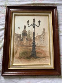 Edward Tomkus (1936) O Connell street  Dublin Watercolour
