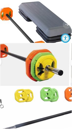 fitness pump set & step, gym, workout, weights