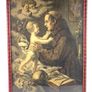 Antique lithograph Saint Anthony of Padua with baby Jesus Image 2