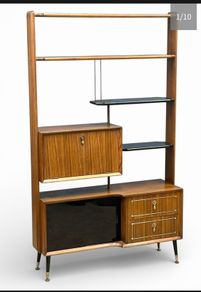 Mid Century Italian Room Divider Bookcase Cocktail Bar
