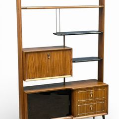 Mid Century Italian Room Divider Bookcase Cocktail Bar