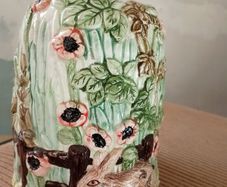 The Village Collectables Annie Rowe Hand-Painted Rabbit Ceramic vase