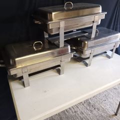 Chafing catering dishes. X3