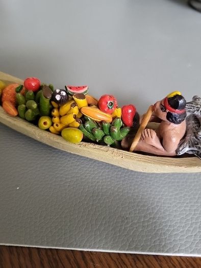 Kayak and fruit ornament