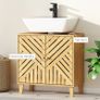 Bamboo Bathroom Under Sink Cabinet with Adjustable Shelf for Basin without Pedesta Image 6