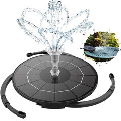 3.5W Solar Water Feature Round Split Stand Individually Floating Bird Bath with 12 Nozzles Pond Pump and Solar Panel for Pool, Pond, Garden Decoration or Water Feature (FREE POSTAGE)